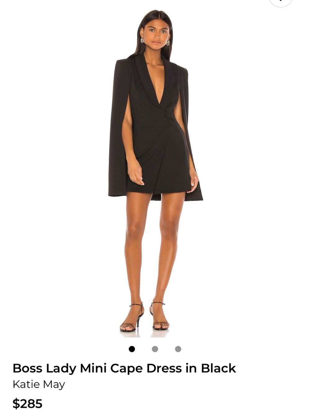 Katie May Black Mini Dress with Cape Sleeves